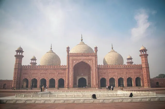 Mughal-era dome and inlaid stonework in Lahore, Punjab